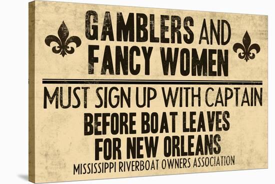 Gamblers and Fancy Women Sign Up Vintage New Orleans-null-Stretched Canvas