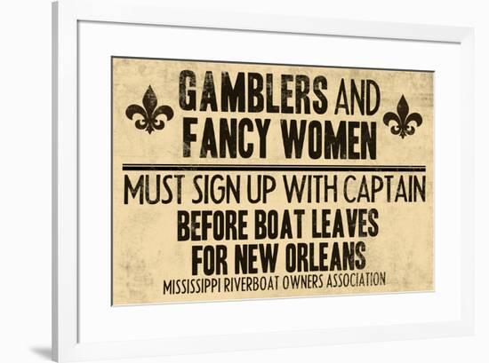 Gamblers and Fancy Women Sign Up Vintage New Orleans-null-Framed Art Print