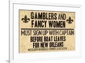 Gamblers and Fancy Women Sign Up Vintage New Orleans-null-Framed Art Print