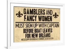 Gamblers and Fancy Women Sign Up Vintage New Orleans-null-Framed Art Print