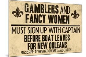 Gamblers and Fancy Women Sign Up Vintage New Orleans-null-Mounted Art Print