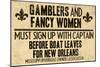 Gamblers and Fancy Women Sign Up Vintage New Orleans-null-Mounted Poster