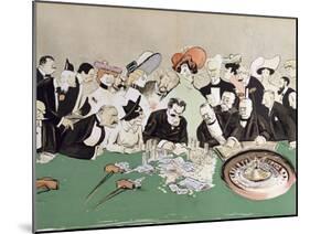 Gamblers in the Casino at Monte-Carlo. circa 1910-Sem-Mounted Giclee Print