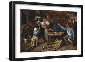 Gamblers Quarrelling, about 1664/65-Jan Havicksz. Steen-Framed Giclee Print