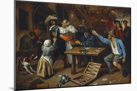 Gamblers Quarrelling, about 1664/65-Jan Havicksz. Steen-Mounted Giclee Print