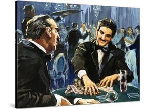 Gambling at Monte Carlo-English School-Stretched Canvas