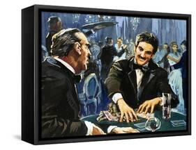 Gambling at Monte Carlo-English School-Framed Stretched Canvas