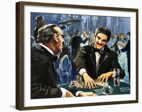 Gambling at Monte Carlo-English School-Framed Giclee Print