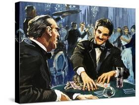 Gambling at Monte Carlo-English School-Stretched Canvas