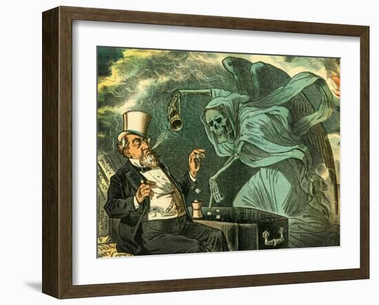 Gambling with Death, 1883-Bernard Gillam-Framed Giclee Print