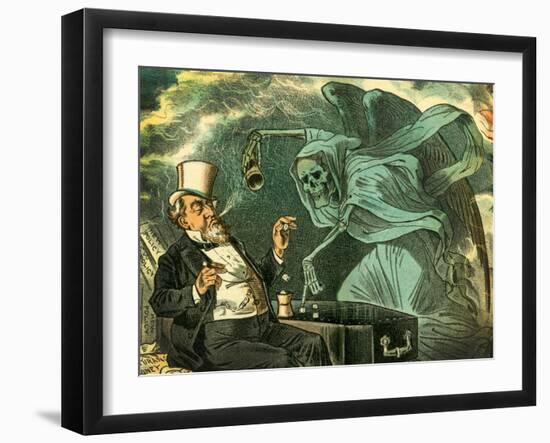Gambling with Death, 1883-Bernard Gillam-Framed Giclee Print