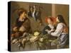 Game and Vegetable Sellers-Theodor Rombouts-Stretched Canvas