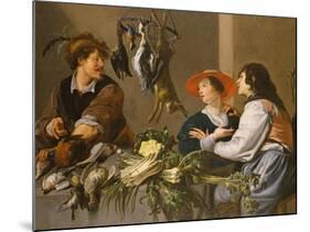 Game and Vegetable Sellers-Theodor Rombouts-Mounted Giclee Print