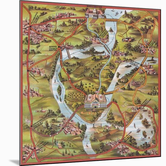 Game Board for "The Road to Washington"-null-Mounted Giclee Print