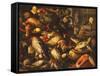 Game, Fish, Fruit and Vegetables in Baskets and Bowls in a Larder-Joachim Beuckelaer-Framed Stretched Canvas