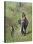 Game Guards Patrolling on Elephant Back, Kaziranga National Park, Assam State, India-Steve & Ann Toon-Stretched Canvas