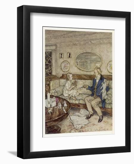 Game, Indoor, Paper Cutout-Arthur Rackham-Framed Art Print