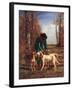 Game Keeper Stops Near His Dogs-Constant Troyon-Framed Art Print