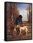 Game Keeper Stops Near His Dogs-Constant Troyon-Framed Stretched Canvas