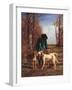 Game Keeper Stops Near His Dogs-Constant Troyon-Framed Art Print