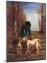 Game Keeper Stops Near His Dogs-Constant Troyon-Mounted Art Print