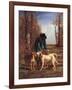 Game Keeper Stops Near His Dogs-Constant Troyon-Framed Art Print