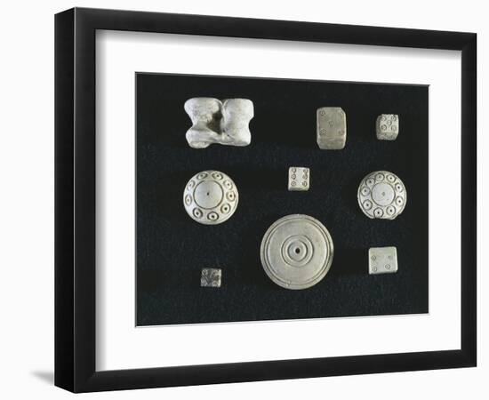 Game Objects Made from Ivory, Dice, Knucklebones-null-Framed Premium Giclee Print