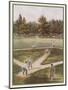 Game of Baseball in an Open Field Spectators Round the Perimeter-null-Mounted Art Print