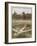 Game of Baseball in an Open Field Spectators Round the Perimeter-null-Framed Art Print