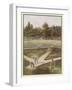 Game of Baseball in an Open Field Spectators Round the Perimeter-null-Framed Art Print