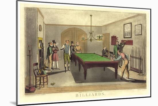 Game of Billiards, 1827-null-Mounted Giclee Print