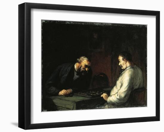 Game of Checkers-Honore Daumier-Framed Giclee Print