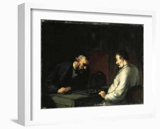 Game of Checkers-Honore Daumier-Framed Giclee Print