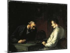 Game of Checkers-Honore Daumier-Mounted Giclee Print