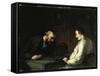 Game of Checkers-Honore Daumier-Framed Stretched Canvas