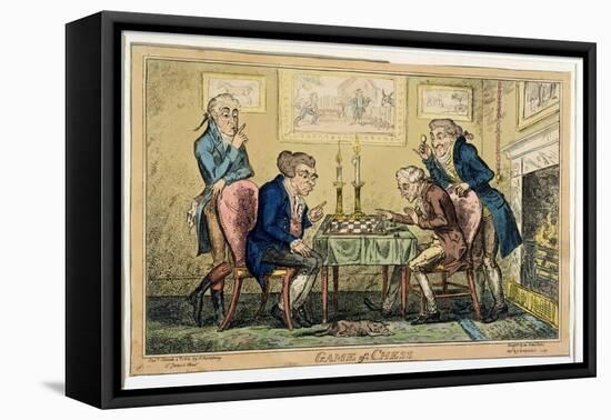 Game of Chess, Published by H. Humphrey, London-George Cruikshank-Framed Stretched Canvas