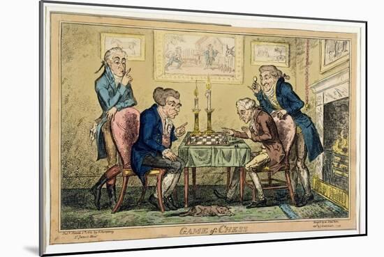 Game of Chess, Published by H. Humphrey, London-George Cruikshank-Mounted Giclee Print