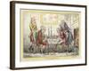 Game of Chess, Two Wigged Gentlemen Play Two Friends Watch Them with Mixed Emotions-George Cruikshank-Framed Art Print