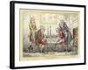 Game of Chess, Two Wigged Gentlemen Play Two Friends Watch Them with Mixed Emotions-George Cruikshank-Framed Art Print