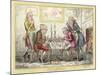 Game of Chess, Two Wigged Gentlemen Play Two Friends Watch Them with Mixed Emotions-George Cruikshank-Mounted Art Print