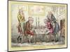 Game of Chess, Two Wigged Gentlemen Play Two Friends Watch Them with Mixed Emotions-George Cruikshank-Mounted Art Print