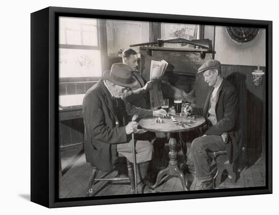 Game of Dominoes in an English Country Pub-null-Framed Stretched Canvas