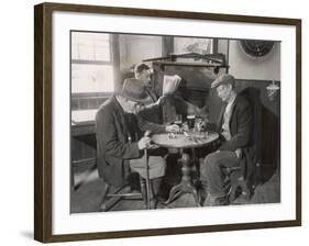 Game of Dominoes in an English Country Pub-null-Framed Photographic Print