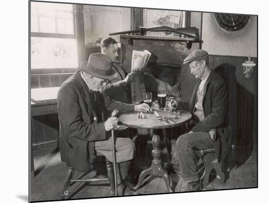 Game of Dominoes in an English Country Pub-null-Mounted Photographic Print