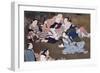 Game of Shogi in Garden-Iwasa Matabei-Framed Giclee Print