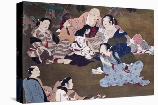 Game of Shogi in Garden-Iwasa Matabei-Stretched Canvas