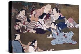 Game of Shogi in Garden-Iwasa Matabei-Stretched Canvas