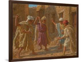 Game of Spinning Tops; Le Jeu De Toupies, C.1924 (Oil on Canvas)-Alphonse Etienne Dinet-Framed Giclee Print