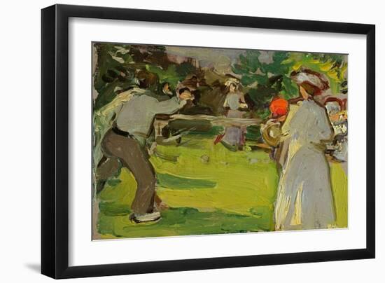 Game of Tennis, Luxembourg Gardens, C.1906 (Panel)-Samuel John Peploe-Framed Premium Giclee Print