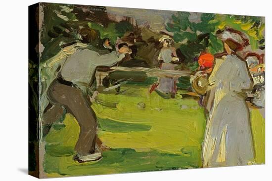 Game of Tennis, Luxembourg Gardens, C.1906 (Panel)-Samuel John Peploe-Stretched Canvas